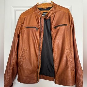 Zara mens faux leather jacket